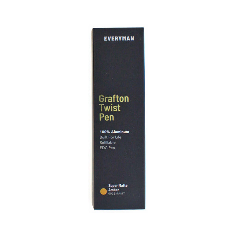 Everyman Grafton Mini Twist Ballpoint Pen, Super Matte, Amber