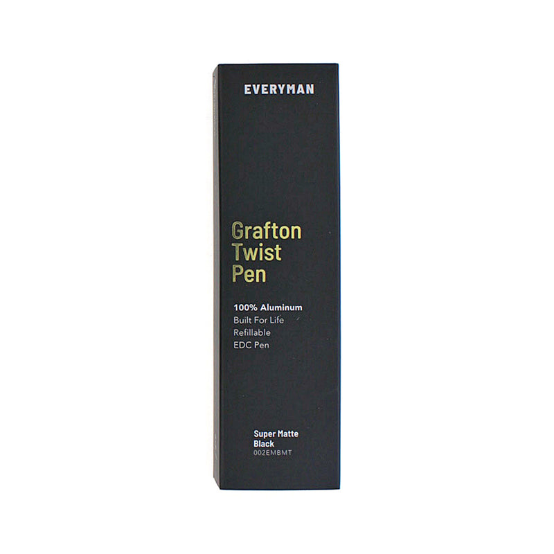 Everyman Grafton Mini Twist Ballpoint Pen, Super Matte, Black