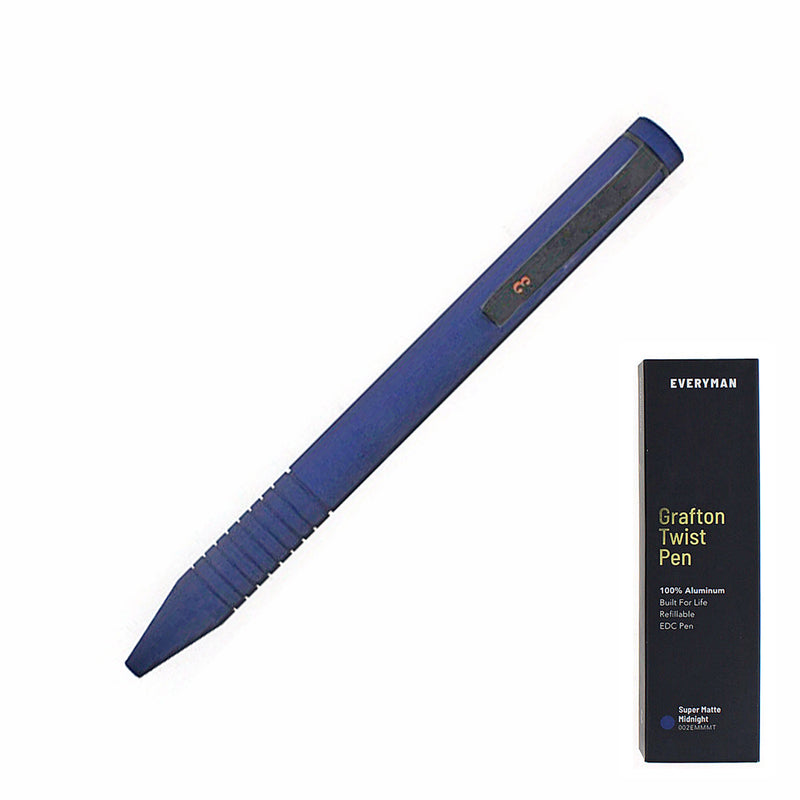 Everyman Grafton Mini Twist Ballpoint Pen, Super Matte, Midnight Blue