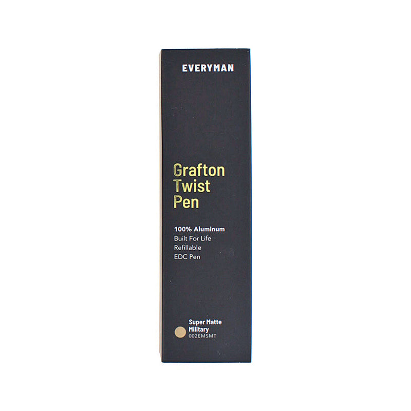 Everyman Grafton Mini Twist Ballpoint Pen, Super Matte, Military