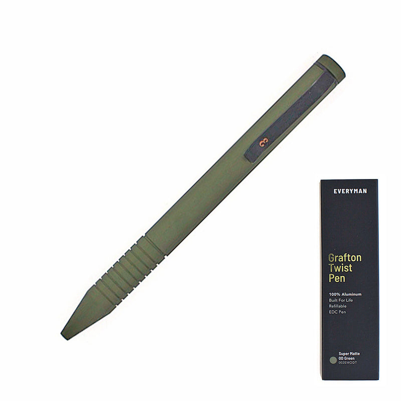 Everyman Grafton Mini Twist Ballpoint Pen, Super Matte, OD Green