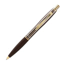 Platignum No. 9 Soft Grip Ballpoint Pen, Gunmetal, Gold Trim