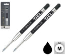 Pk/2 Parker QuinkGel Ballpoint Refills, Black Medium, Gel Ink, 0.7 mm