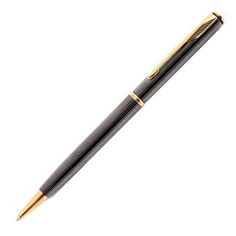 1997 Parker Insignia Ballpoint Pen (US-made), Gunmetal Dimonite Z, Gold Trims