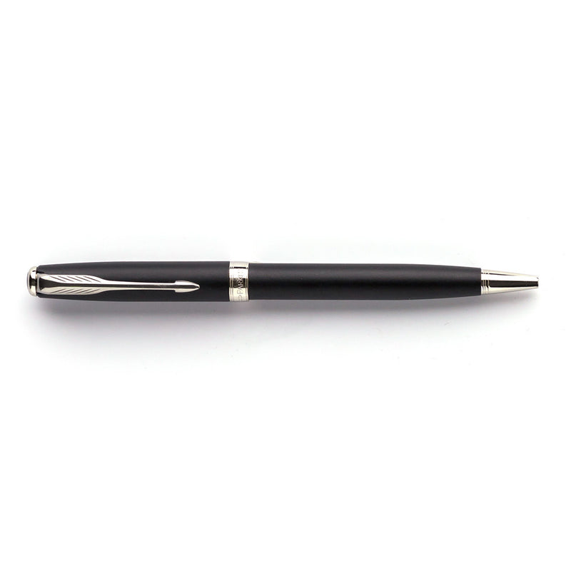 Parker Sonnet Ballpoint Pen, Matte Black, Chrome Trim, Made in France,