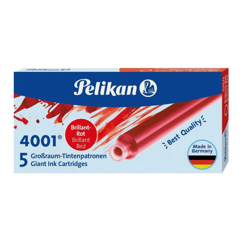 Pk/5 Pelikan 4001 Giant Fountain Pen Ink Cartridges