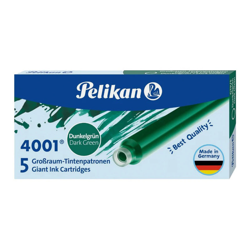 Pk/5 Pelikan 4001 Giant Fountain Pen Ink Cartridges