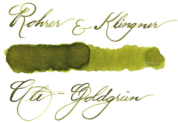 Rohrer & Klingner 50 ml Bottle Fountain Pen Ink, Alt-Goldgrun