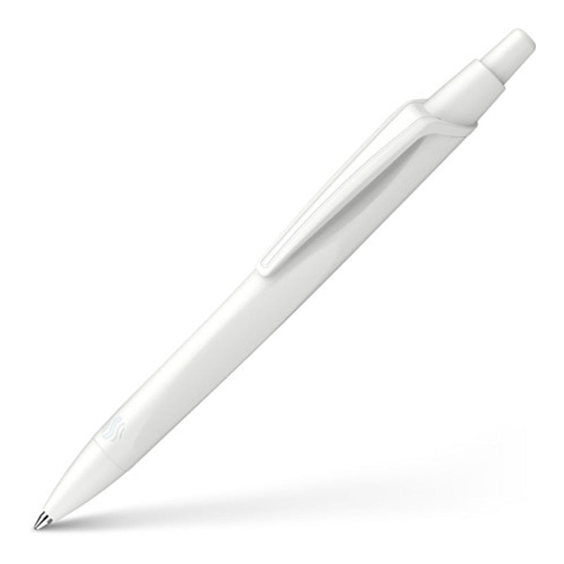 Schneider Reco Retractable Ballpoint Pen (Recycled Plastic), White, Blue Ink