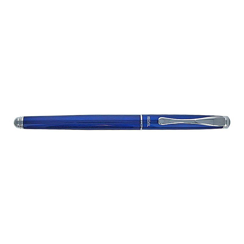 Regal Edward Rollerball Pen, Blue Lacquer, Chrome Trim