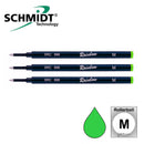Pk/3 Schmidt 888 Rainbow Series Rollerball Refills, Light Green, Medium 0.7 mm