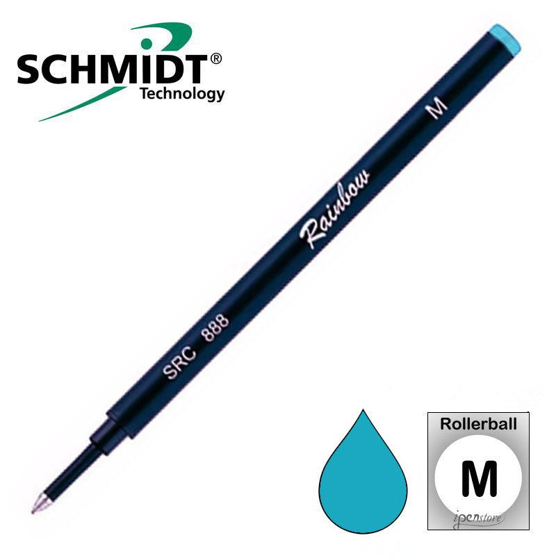 Schmidt 888 Rainbow Series Rollerball Refill, Turquoise, Medium 0.7 mm