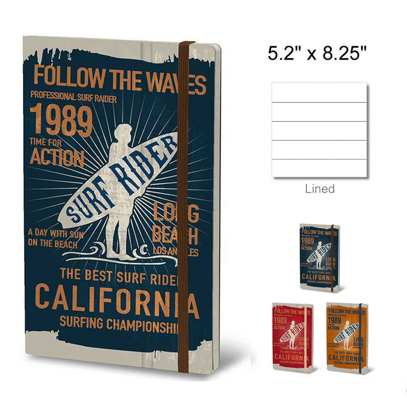 Stifflex Vintage Surfing Notebook, Surf Rider, A5 - 5.2" x 8.25" (130 x 210mm)