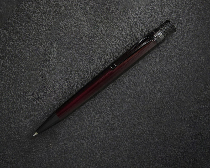 Retro 51 Tornado Stealth Lacquer Rollerball Pen, Black Cherry