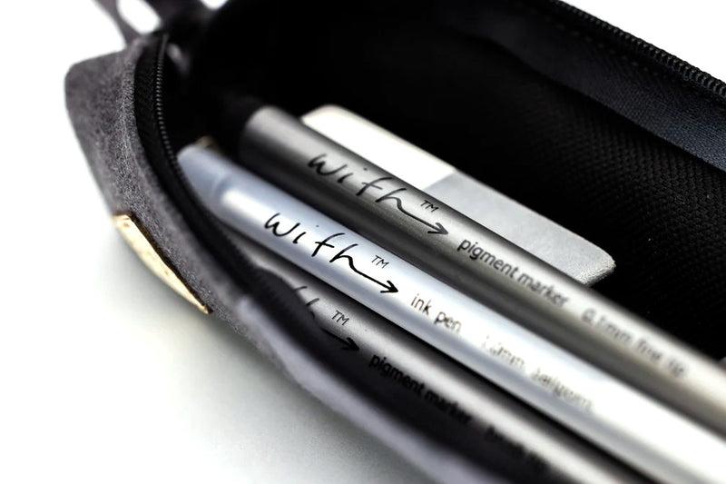 With Grayscale 2mm Pencil, Lead & Pen Set, W/Canvas Case