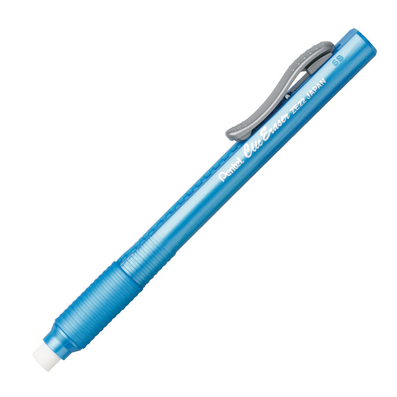PENTEL Retractable Clic Eraser Grip, Sky Blue