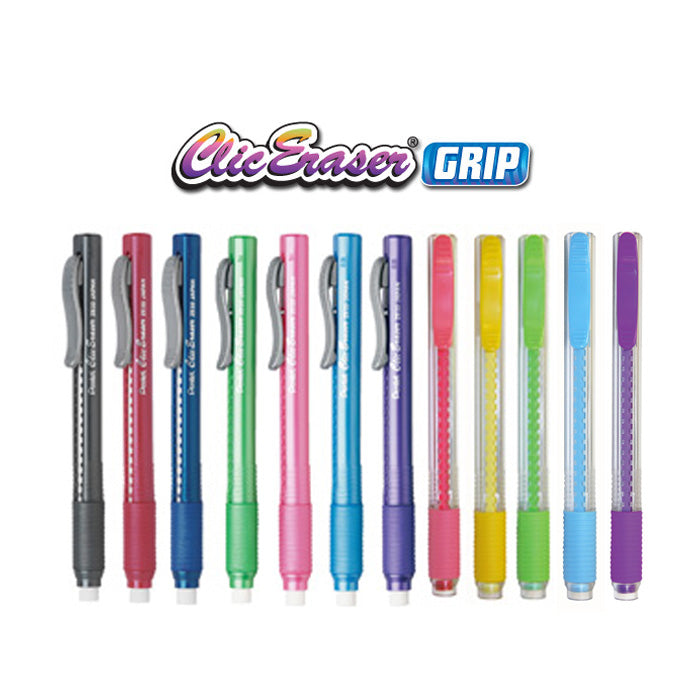 PENTEL Retractable Clic Eraser Grip, Pink