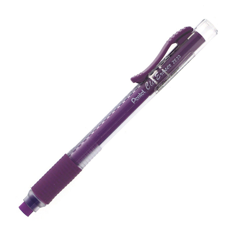 PENTEL Retractable Clic Eraser Grip, Clear Barrel, Purple Grape Eraser