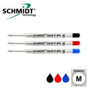 Pk/3 Schmidt P900 Parker-style Ballpoint Refills, BLACK-RED-BLUE Medium
