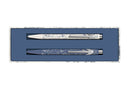 Caran d'Ache 849™ Pen & Pencil Set, Toile de Jouy, White & Blue - iPenStore