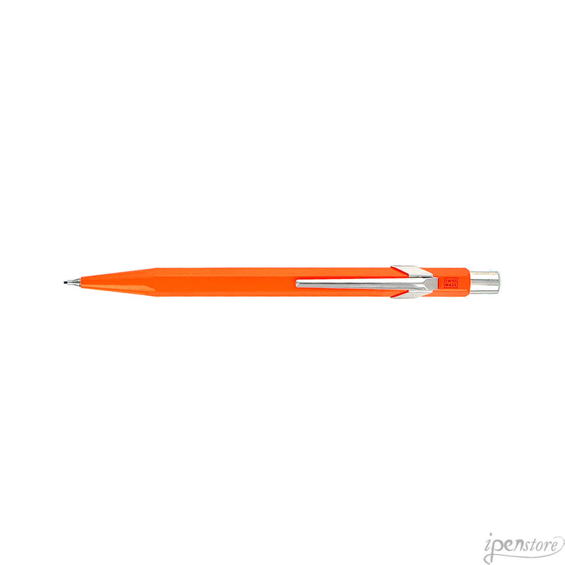 Caran d'Ache Swiss Made 844 Metal 0.7 mm Pencil, Fluorescent Orange