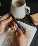 Everyman Grafton Mini Twist Ballpoint Pen, Super Matte, Midnight Blue - iPenStore