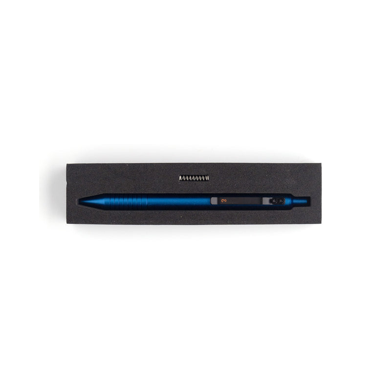 Everyman Grafton Ballpoint Pen, Aegean Blue, Black Clip