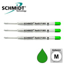 Pk/3 Schmidt P900 Parker-Style Ballpoint Refills, Green, Medium