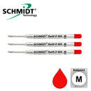 Pk/3 Schmidt P900 Parker-Style Ballpoint Refills, Red, Medium