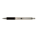 Pk/2 Zebra F-402 Stainless Steel Barrel Ballpoint Pens, Comfort Grip, Black - iPenStore