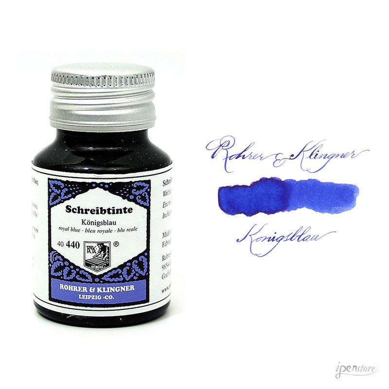 Rohrer & Klingner Writing Set, Royal Blue & Black Inks w/Glass Dip Pen