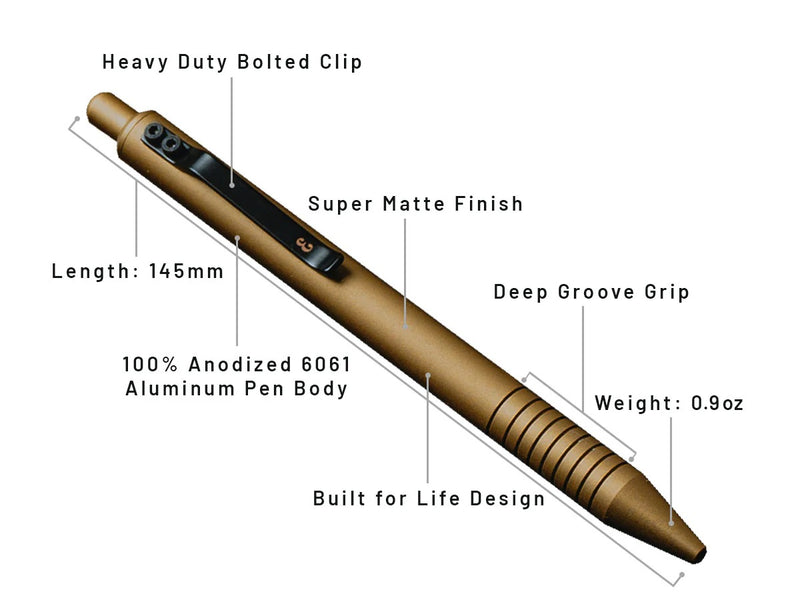 Everyman Grafton Ballpoint Pen, Super Matte, Military