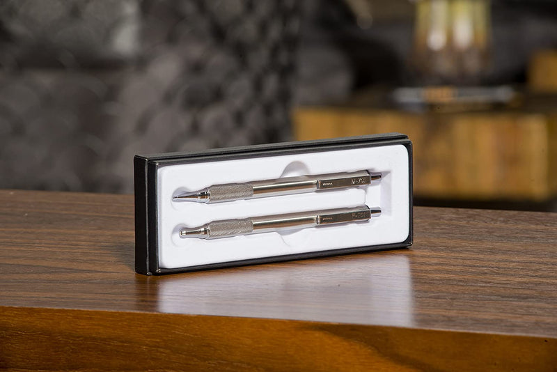 Zebra F/M-701 All Metal Retractable Ballpoint Pen & 0.7mm Pencil Set, Gift Boxed