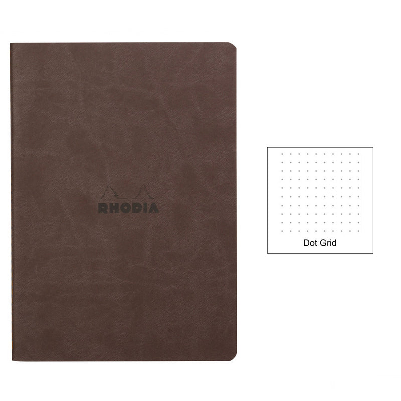 Rhodia Rhodiarama Softcover Notebook A5 - 5.8" x 8.3" (148 x 210mm) Dot Grid, Chocolate Cover