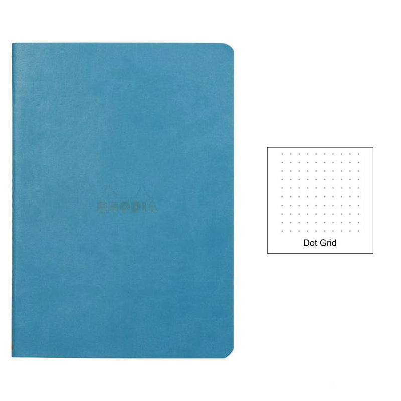 Rhodia Rhodiarama Softcover Notebook A5 - 5.8" x 8.3" (148 x 210mm) Dot Grid, Turquoise Cover