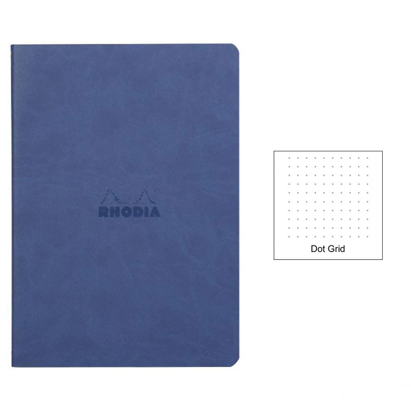 Rhodia Rhodiarama Softcover Notebook A5 - 5.8" x 8.3" (148 x 210mm) Dot Grid, Sapphire Cover