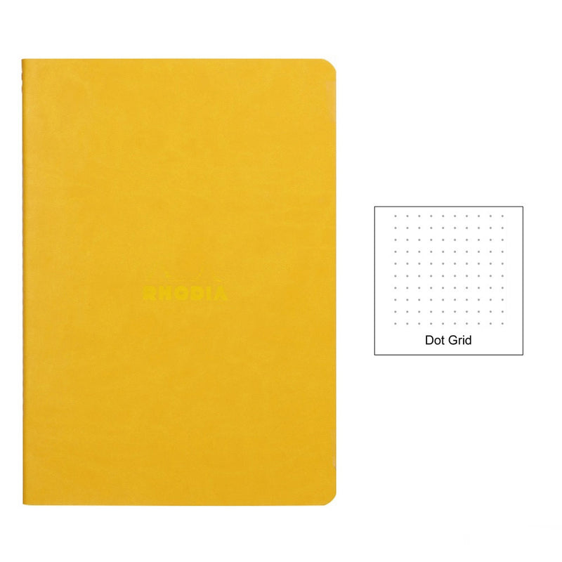 Rhodia Rhodiarama Softcover Notebook A5 - 5.8" x 8.3" (148 x 210mm) Dot Grid, Yellow Cover