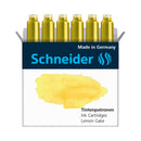 Pk/6 Schneider Pastel Fountain Pen Ink Cartridges, Lemon Cake
