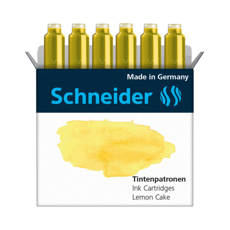 Pk/6 Schneider Pastel Fountain Pen Ink Cartridges, Lemon Cake