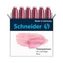 Pk/6 Schneider Pastel Fountain Pen Ink Cartridges, Rose
