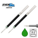 2 Pk Pentel LRN5-D EnerGel Refills, 0.5 mm Fine Needle Tip, Green - iPenStore