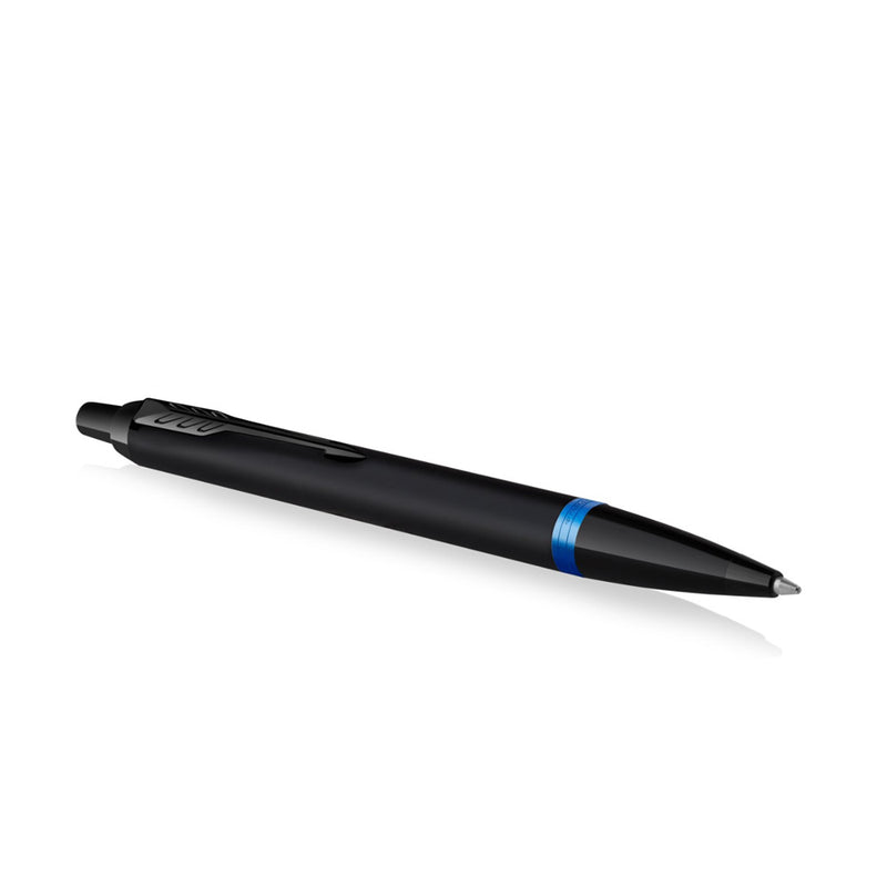 Parker IM Vibrant Rings Ballpoint Pen, Matte Black/Marine Blue