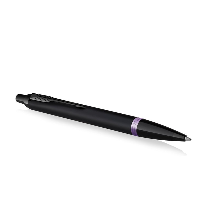 Parker IM Vibrant Rings Ballpoint Pen, Matte Black/Amethyst Purple