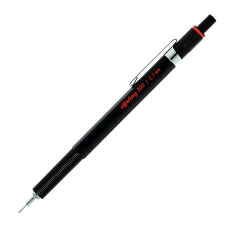 Rotring 300 Series Textured Grip 0.7 mm Mechanical Pencil, Black