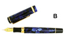 Rosetta Magellan Fountain Pen, Dark Blue Marble, Gold Trim, 6 nib choices
