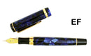 Rosetta Magellan Fountain Pen, Dark Blue Marble, Gold Trim, 6 nib choices