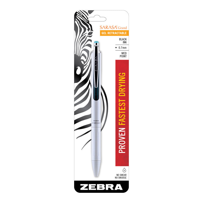 Zebra Sarasa Grand Gel Brass Barrel Retractable Pen, White