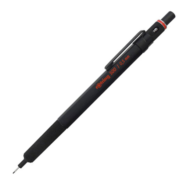Rotring 500 Series Knurled Grip 0.5 mm Mechanical Pencil, Black