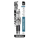 Zebra M/F-301 Stainless Steel Barrel Ballpoint Pen & 0.5mm Pencil Set, Black