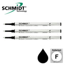 Pk/3 Schmidt 5888 Safety Ceramic Rollerball Refills, Black Fine
